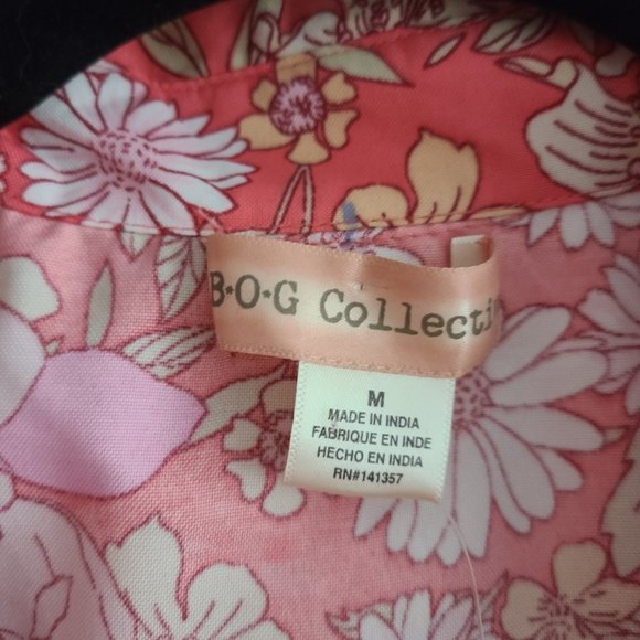 B.O.G Collection Pink Floral Wide Leg Sleeveless Jumpsuit Size M - Picture 16 of 16